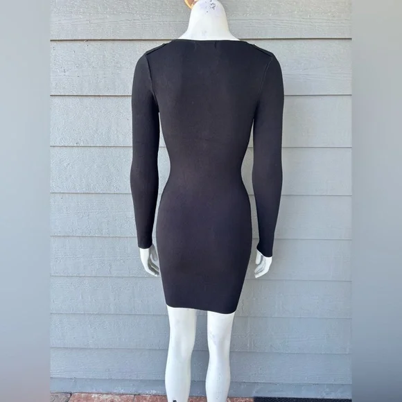 Hera Collection Black Long Sleeve Dress with Gold Buttons - Picture 2 of 5